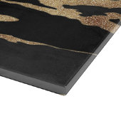 金ゴールドブラック大理石抽象芸術絵画ズ カッティングボード (角)