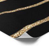 金ゴールドブラック大理石抽象芸術絵画ズ ポスター (角)