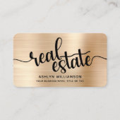 金ゴールドブラック実在エステートエージェントQRコードフォトブローカー 名刺 (正面)