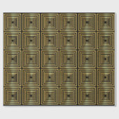 金ゴールドブラック幾何豪華ラッピング紙 ラッピングペーパー (フラット)