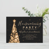 金ゴールドブラック引っ越し祝いパーティーパーティークリスマスホリデー 招待状 (スタンド正面)
