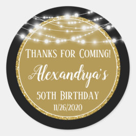 金ゴールドブラック感謝していメッセージカード来用 ラウンドシール