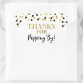 金ゴールドブラック感謝してい紙吹雪のポップアップ 長方形シール (バッグ)