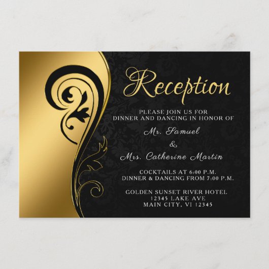 金ゴールドブラック披露宴結婚ズ記念カスタム会 エンクロージャーカード (正面)