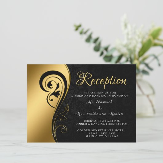 金ゴールドブラック披露宴結婚ズ記念カスタム会 エンクロージャーカード (スタンド正面)