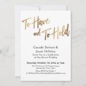 金ゴールドブラック持って保持する《写真》ぼけ味披露宴 招待状 (正面)