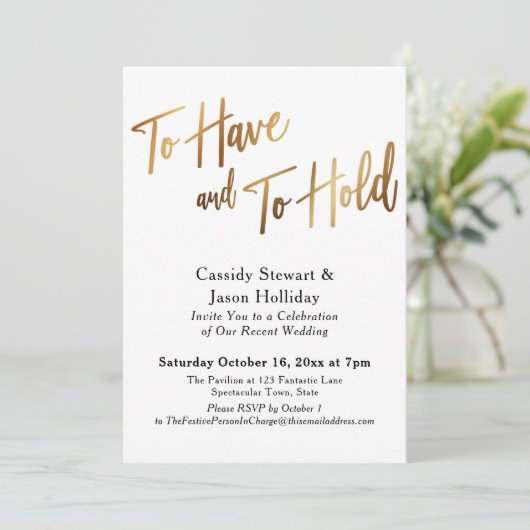 金ゴールドブラック持って保持する《写真》ぼけ味披露宴 招待状 (スタンド正面)