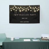 金ゴールドブラック新年のイブパーティー眩しい贅沢 横断幕 (トレードショー)