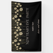 金ゴールドブラック新年のイブパーティー眩しい贅沢 横断幕 (縦)