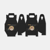 金ゴールドブラック書道カスタム写真70誕生日 フェイバーボックス (折り畳みなし)