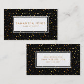 金ゴールドブラック水玉模様メイクアップアーティスト名刺 名刺 (正面/裏面)