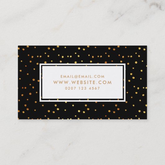 金ゴールドブラック水玉模様メイクアップアーティスト名刺 名刺 (裏面)