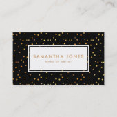 金ゴールドブラック水玉模様メイクアップアーティスト名刺 名刺 (正面)