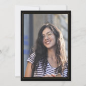 金ゴールドブラック看護学校エレガント写真卒業 招待状 (裏面)