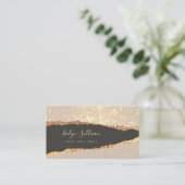 金ゴールドブラック紙テクスチャ名刺 名刺 (スタンド正面)