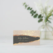 金ゴールドブラック紙テクスチャ名刺 名刺 (スタンド正面)