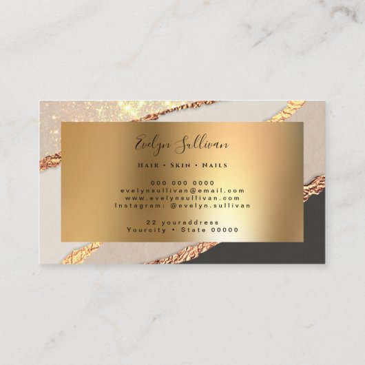 金ゴールドブラック紙デザイン名刺 名刺 (裏面)