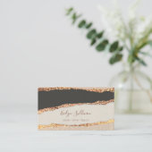 金ゴールドブラック紙名刺 名刺 (スタンド正面)