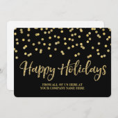 金ゴールドブラック紙吹雪クリスマスカードビジネス シーズンカード (正面/裏面)