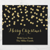 金ゴールドブラック紙吹雪クリスマスビールラベル ビールラベル (シングルラベル)