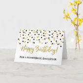 金ゴールドブラック紙吹雪ドーター誕生日カード カード (黄色い花)