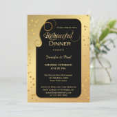 金ゴールドブラック紙吹雪リハーサルディナー招待状 招待状 (スタンド正面)