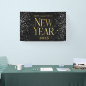 金ゴールドブラック紙吹雪大晦日パーティー 横断幕 (トレードショー)