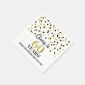金ゴールドブラック紙吹雪応援から60年誕生日 スタンダードカクテルナプキン (角)