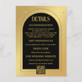 金ゴールドブラック紙吹雪結婚グリッター エンクロージャーカード (正面)