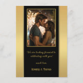 金ゴールドブラック紙吹雪結婚グリッター エンクロージャーカード (裏面)