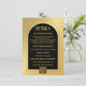 金ゴールドブラック紙吹雪結婚グリッター エンクロージャーカード (スタンド正面)