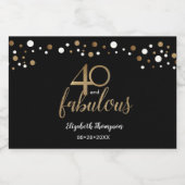金ゴールドブラック紙吹雪40とファブラス スパークリングワインラベル (シングルラベル)