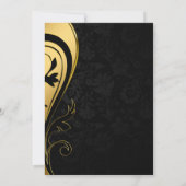 金ゴールドブラック結婚とアニバーサリーパーソナライズ セーブザデート (裏面)