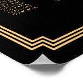 金ゴールドブラック結婚のシーティンググラフポスター18x24 ポスター (角)