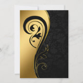 金ゴールドブラック結婚のブライダルシャワー招待カード 招待状 (裏面)