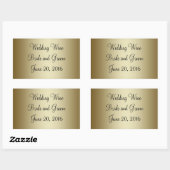 金ゴールドブラック結婚のワインラベルのシール 長方形シール (シート)