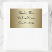 金ゴールドブラック結婚のワインラベルのシール 長方形シール (バッグ)