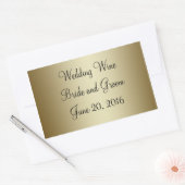 金ゴールドブラック結婚のワインラベルのシール 長方形シール (封筒)