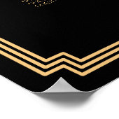 金ゴールドブラック結婚アールデコの座席表20x28 ポスター (角)