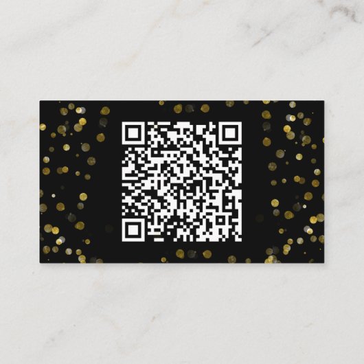 金ゴールドブラック結婚クリスマスのウェブサイト エンクロージャーカード (裏面)