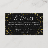 金ゴールドブラック結婚クリスマスのウェブサイト エンクロージャーカード (正面)