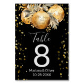 金ゴールドブラック結婚クリスマスのテーブル番号 テーブルナンバー (裏面)