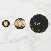 金ゴールドブラック結婚クリスマス コンフェッティ (正面)