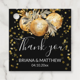 金ゴールドブラック結婚クリスマス フェイバータグ