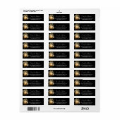 金ゴールドブラック結婚クリスマス ラベル (フルシート)