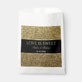 金ゴールドブラック結婚式の引き出物バッグ フェイバーバッグ (正面)