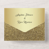 金ゴールドブラック結婚書道 オールインワン招待状 (裏面)