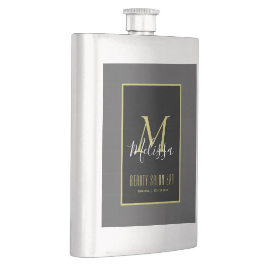 金ゴールドブラック美しいサロンスパバイメリッサモノグラム フラスク (右)