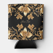 金ゴールドブラック華美フローラクーラーボックス 缶クーラー (正面)