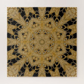 金ゴールドブラック華美フローラジグソーパズル ジグソーパズル (横)